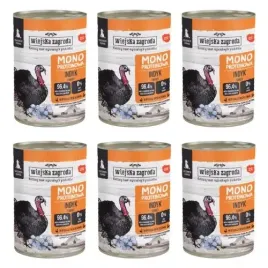 wiejska-zagroda-indyk-6x400g-monoproteinowa-karma-mokra-dla-szczeniat