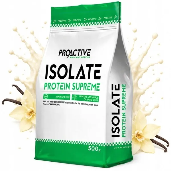 BIAŁKO Izolat WPI Odżywka białkowa ProActive Isolate 500g VANILIA