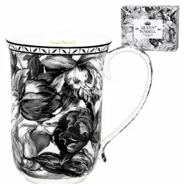 elegancki-kubek-porcelanowy-400-ml-czarno-bialy-motyw-kwiatowy