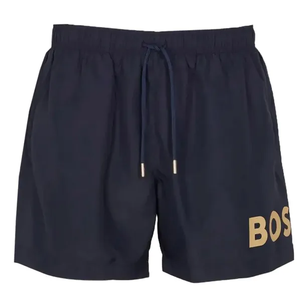 Szorty Kąpielowe Męskie Hugo Boss Granatowe Plażowe z logo Goldfish Rozmiar