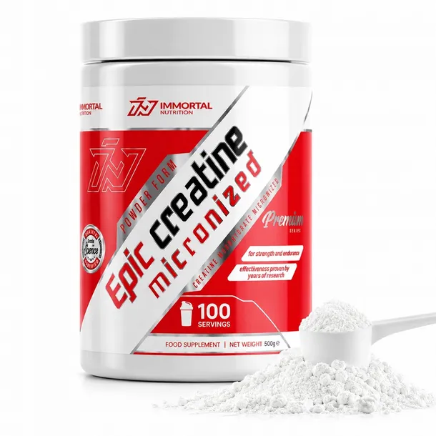 KREATYNA MONOHYDRAT PURE BEZSMAKOWA IMMORTAL EPIC CREATINE 500g