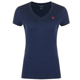 t-shirt-damski-u-s-polo-assn-v-neck-granatowy