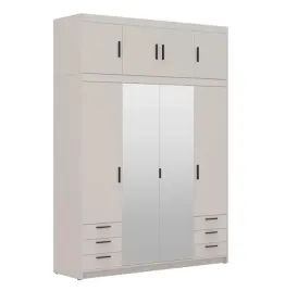 kaszmir-bez-piaskowy-szafa-z-nadstawka-176cm-4d6sz-rumba-lp