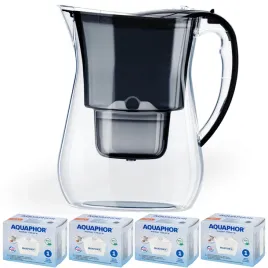 dzbanek-filtrujacy-wode-aquaphor-lago-czarny-3-8l-4-wklady-weglowe-maxfor