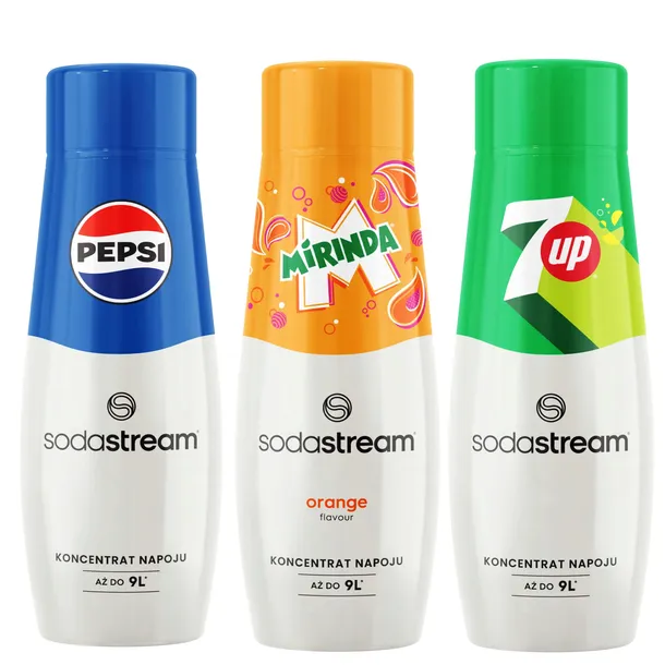 SODASTREAM zestaw koncentratów do saturatora 3 syropy PEPSI + 7UP + MIRINDA