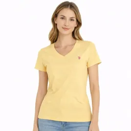 t-shirt-damski-u-s-polo-assn-v-neck-24885ub-zolty