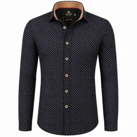 koszula-meska-granatowa-w-brazowe-kolka-slim-fit