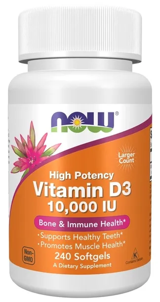 NOW Vitamin D3 10000IU 250mcg 240 Softgels