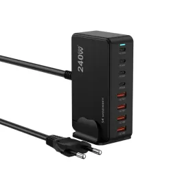 stacja-ladujaca-biurkowa-4x-usb-a-4x-usb-c-gan-qc3-240w-czarna