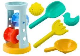 zestaw-zabawek-do-piasku-mlynek-grabki-lopatka-foremki