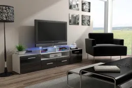 szafka-rtv-evora-200-bialy-czarny-polysk