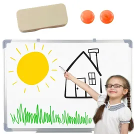 tablica-magnetyczna-wielofunkcyjna-suchoscieralna-gabka-2-magnesy-45x60cm