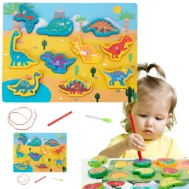 ukladanka-drewniana-magnesy-sznurek-do-przeplatania-dinozaury