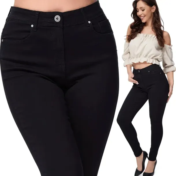 KLASYCZNE SPODNIE JEANS GOODIES CZARNE DAMSKIE RURKI _ M/38
