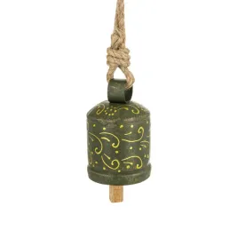 ozdoba-dzwonek-zielony-zloty-metal-11x7x7