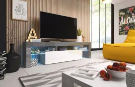 szafka-rtv-toro-158-szary-bialy-polysk