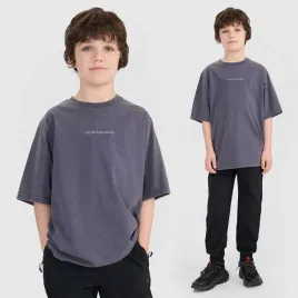 koszulka-chlopieca-4f-sportowa-bawelniana-oversize-t-shirt-antracyt-146