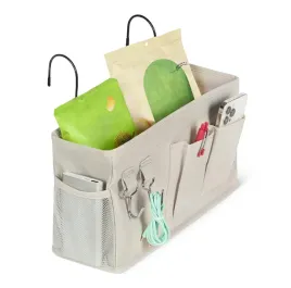 organizer-na-lozko-wiszacy-37-cm-z-haczykami-ciemnoszary