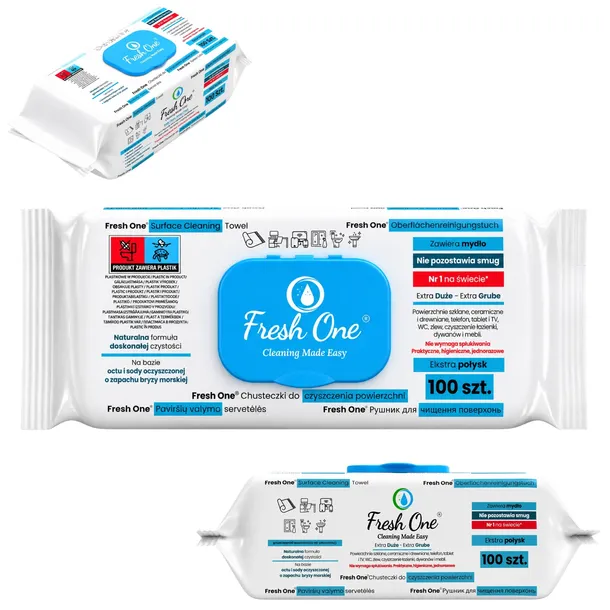 Chusteczki nawilżane Fresh One do sprzątania w opakowaniu 100 szt. BRYZA