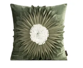 poszewka-dekoracyjna-45x45-oliwkowa-welurowa-kwiat-3d-flores