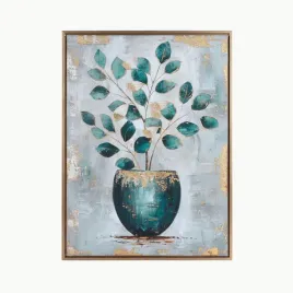 obraz-eukaliptus-w-donicy-50x70-turkusowy-botaniczny-na-plotnie