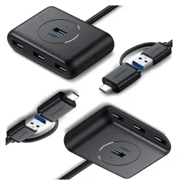hub-usb-3-0-usb-c-3-1-ugreen-4-portowy-otg-cr113-czarny