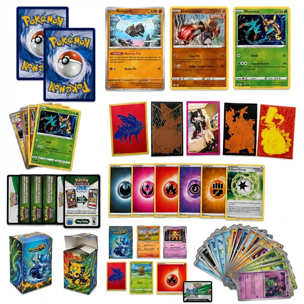 Zestaw 106 ORYGINALNYCH Kart Pokémon TCG + Pudełko + Koszulki ETB