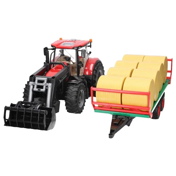 Traktor ciągnik Case IH Optum 300 CVX z przyczepą i belam Bruder 03198