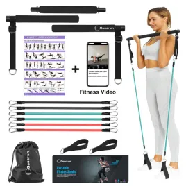zestaw-do-treningu-pilates-do-cwiczen-gumy-oporowe-drazek-do-pilatesu