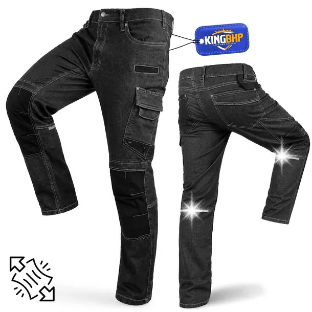 Spodnie robocze JEANS STRETCH Elastyczne spodnie WZMOCNIONE JEANSOWE dżins