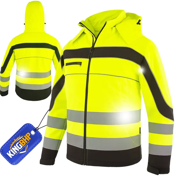 WODOODPORNA Kurtka robocza SOFTSHELL ROBOCZY Ciepła kurtka OSTRZEGAWCZA OC