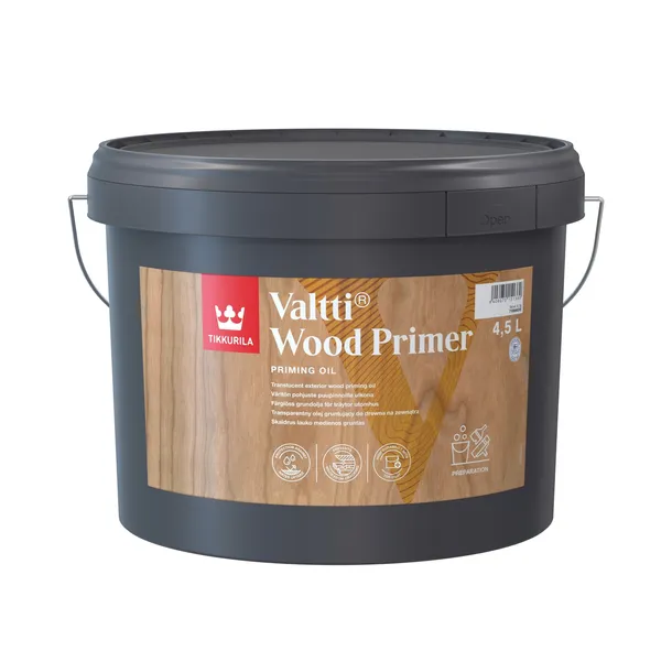 TIKKURILA VALTTI WOOD PRIMER 4,5L SZYBKOSCHNĄCY IMPREGNAT GRUNTUJĄCY -WODNY