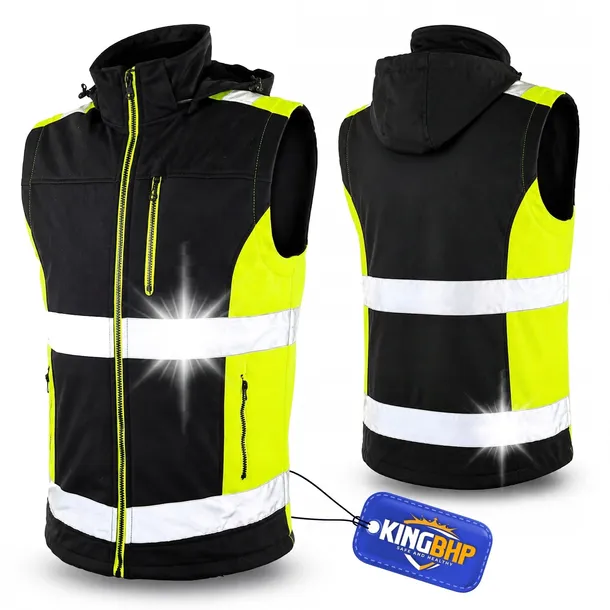 KAMIZELKA OCIEPLANA ROBOCZA Bezrękawnik KURTKA SOFTSHELL HI-VIS ODBLASKI OC
