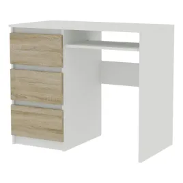 biurko-radek-90-cm-bialy-mat-dab-sonoma-3-szuflady-lewe-laminowane