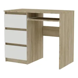 biurko-radek-90-cm-dab-sonoma-bialy-mat-3-szuflady-lewe-laminowane