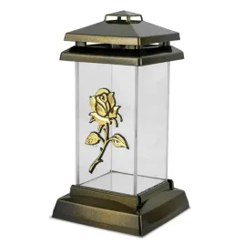 znicz-elegancki-kapliczka-21-cm-zloty-z-roza-znicz-szklany-na-cmentarz