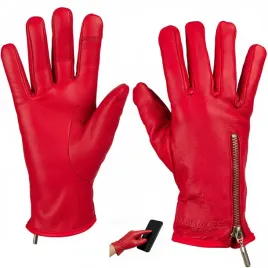 rekawiczki-skorzane-damskie-polar-na-dotyk-touch-finger-czerwone-beltimore