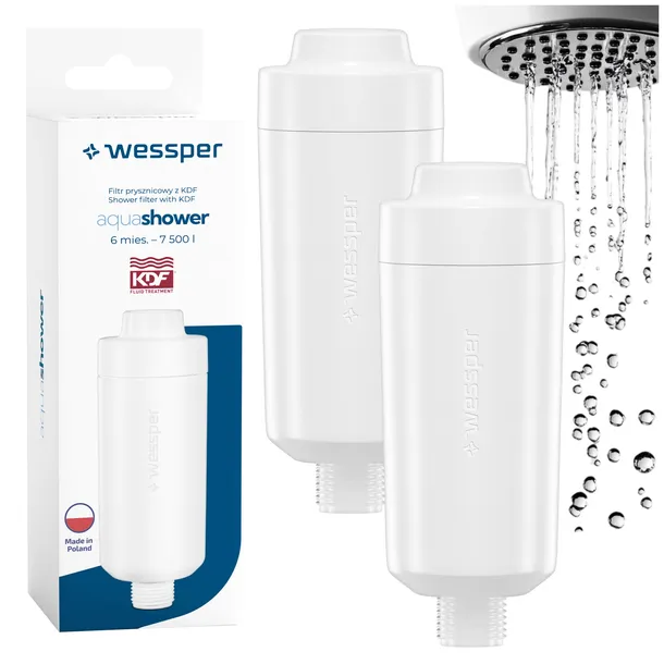 2x FILTR WODY KDF Wessper pod na prysznic do twardej wody - zapas na rok