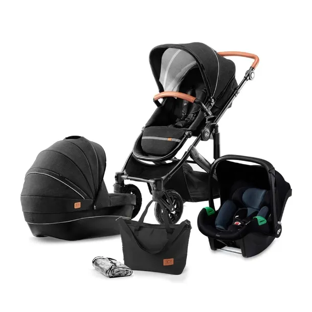Wózek 3w1 Kinderkraft PRIME Mink Pro Czarny