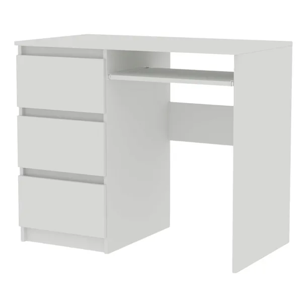 Biurko RADEK 90 cm białe komputerowe 3 szuflady lewe laminowane