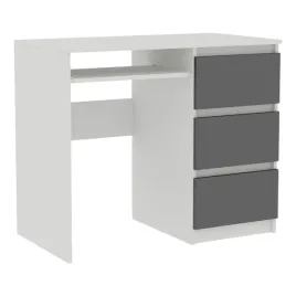 biurko-radek-90-cm-bialy-mat-szary-3-szuflady-prawe-laminowane