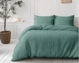 240x200-lazy-muslin-zielona-koldra-z-poszewka-na-poduszke
