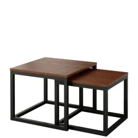zestaw-2-stolikow-kawowych-kwadratowe-ciemne-drewno-i-metal