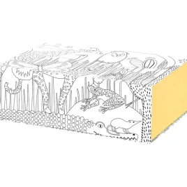 ikea-sandlopare-pudelko-dekoracyjne-zolte-w-zwierzeta-25x17-cm