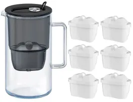 dzbanek-filtrujacy-aquaphor-glass-25l-szklany-czarny-6-filtrow