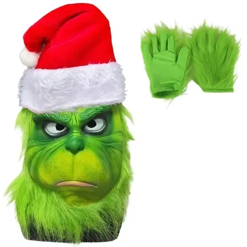 maska i rękawiczki kostium przebranie grinch GRINCZ świąteczne