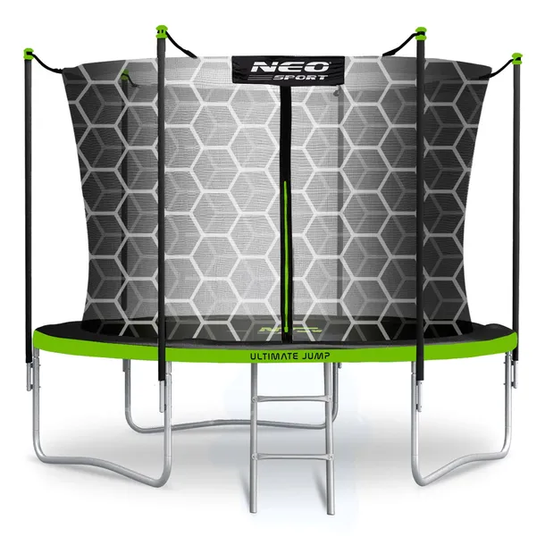 TRAMPOLINA OGRODOWA DLA DZIECI 312cm 10ft + DRABINKA SIATKA WEWNĘTRZNA