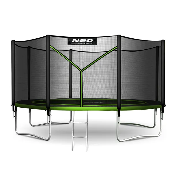 TRAMPOLINA OGRODOWA dla dzieci z siatką zewnętrzną 374cm 12ft NEOSPORT
