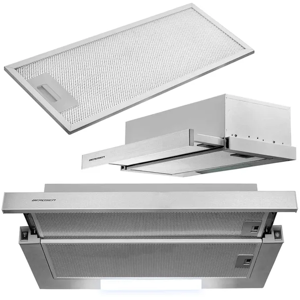Okap kuchenny teleskopowy kuchenny podszafkowy Berdsen BE-60-LW 60 cm INOX