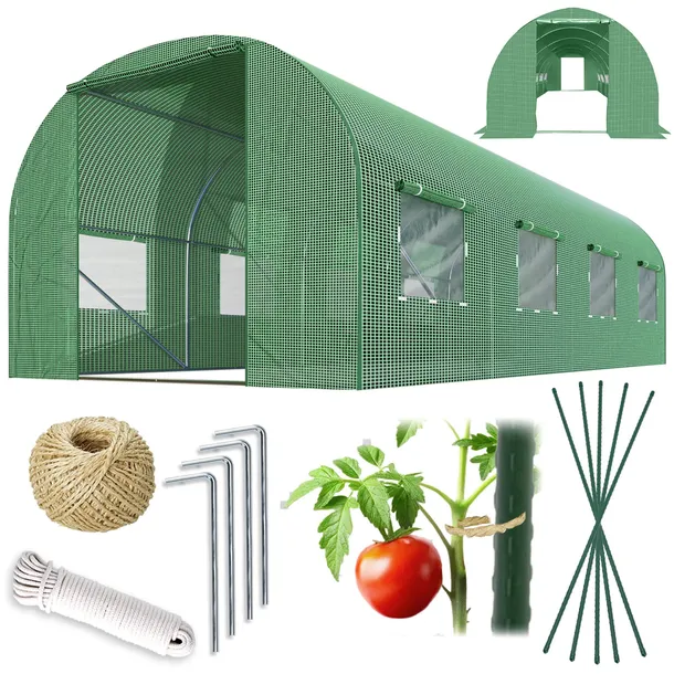 TUNEL FOLIOWY OGRODOWY SZKLARNIA 2,5x4 FOLIAK 10m2 PODWÓJNE DRZWI 25x0,7 mm